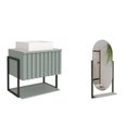 Ver imagem 2 de Gabinete para Banheiro com Cuba e Espelheira 85cm MDF Helsing Espresso Móveis