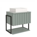 Ver imagem 3 de Gabinete para Banheiro com Cuba e Espelheira 85cm MDF Helsing Espresso Móveis