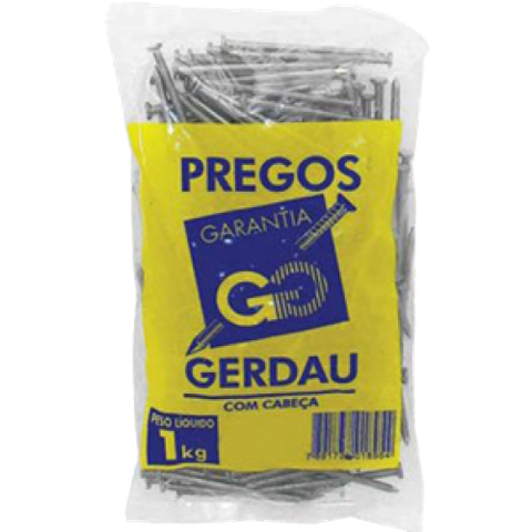 Prego C/ Cabeça 25 X 72 MM - 1 Kg - Gerdau Aços Longos