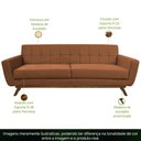 Ver imagem 3 de Sofá 04 Lugares 230cm com Base de Madeira Miami Veludo Camel - CasaePoltrona