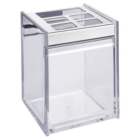 Porta Escova Cr Dent Quadrata Cristal - Brinox