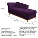 Ver imagem 4 de Kit Diva Recamier Vanessa 185cm Lado Direito e 02 Poltronas Laura Suede - Doce Sonho Móveis RECAMIER