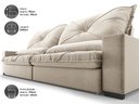 Ver imagem 3 de Sofá Retrátil e Reclinável 2,40m Vogue Veludo Cristal - Netsofas - Areia