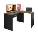 Ver imagem 2 de Mesa para escritório em L Gávea com 1 Gaveta 127cm Espresso Móveis Preto Black E Freijó