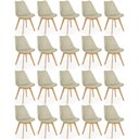 Ver imagem 1 de Conjunto 20 Cadeiras de Jantar Eames Wood Leda Design Estofada - Nude