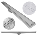 Ver imagem 2 de Ralo Linear Banheiro Seca Box 5x80 Oculto Plástico Coletor Cinza com Sifão (5cm X 81cm)