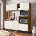Ver imagem 1 de Kit Cozinha Pietra sem Tampo e Forro Carvalho/off White - Bela Móveis