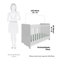 Berço Mini Cama Americano 100% MDF 3 em 1 Ben  - 3