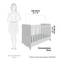 Ver imagem 3 de Berço Mini Cama Americano 100% MDF 3 em 1 Ben Branco/Brilho
