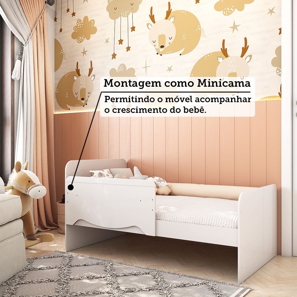 Berço Mini Cama Americano 100% MDF 3 em 1 Ben  - 6