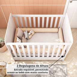 Berço Mini Cama Americano 100% MDF 3 em 1 Ben  - 10