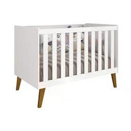 Quarto Infantil Retrô Ayla com Guarda Roupa, Berço e Cômoda Branco Fosco - Reller Móveis - 7