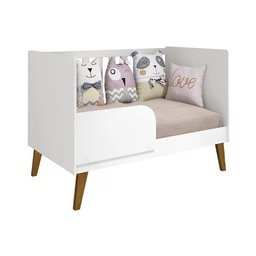 Quarto Infantil Retrô Ayla com Guarda Roupa, Berço e Cômoda Branco Fosco - Reller Móveis - 8