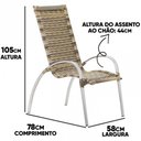 Ver imagem 4 de Jogo 3 Cadeiras Mesa Alumínio P/ Área Piscina e Jardim Trama Cappuccino