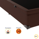 Ver imagem 3 de Cama Box Baú Blindado e Reforçado Bipartida Queen Marrom