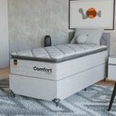 Ver imagem 1 de Cama Box Solteiro + Colchão Comfort Class Pillow Top 88x188 Branco/suede Branco