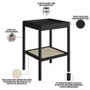 Ver imagem 3 de Mesa Lateral para Sala de Estar Pés Madeira Moss A03 Nero Preto - Lyam Decor