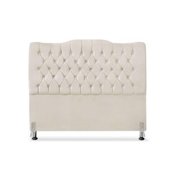 Cabeceira de Cama Box King 195cm Dunas - Veludo Bege Claro. - 3