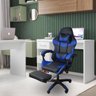 Kit 2 Cadeiras Gamer Stillus Ergonômica com Apoio para Os Pés - Azul + E-book - 6