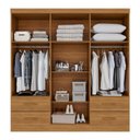 Ver imagem 5 de Guarda-Roupa Casal 6 Portas 4 Gavetas Texas Premium Marrom/Cinamomo