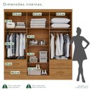 Ver imagem 5 de Guarda-Roupa Casal 6 Portas 4 Gavetas Texas Premium Marrom/Cinamomo