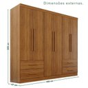 Ver imagem 4 de Guarda-Roupa Casal 6 Portas 4 Gavetas Texas Premium Marrom/Cinamomo