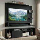 Ver imagem 1 de Rack com Painel para Tv até 60 Polegadas 180 Cm Preto Cancun Madesa Preto