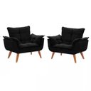Ver imagem 1 de Kit 2 Poltronas Decorativas Opala Preto Pé Palito Roggi Md