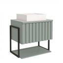 Ver imagem 5 de Gabinete para Banheiro com Cuba e Espelheira 65cm MDF Helsing Espresso Móveis Verde/Pistache