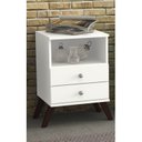 Ver imagem 1 de Mesa de Cabeceira 2 Gavetas 1 Nicho Retrô RT 3103 