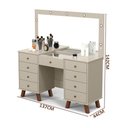 Ver imagem 4 de Penteadeira Camarim Eloá com Luz de Led e Banqueta Off White - Patrimar Móveis