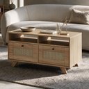 Ver imagem 3 de Mesa de Centro para Sala de Estar 2 Gavetas 91cm Pés Retrô Tessaro A05 Carvalho - Lyam Decor
