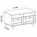 Ver imagem 6 de Mesa de Centro para Sala de Estar 2 Gavetas 91cm Pés Retrô Tessaro A05 Carvalho - Lyam Decor