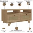 Ver imagem 5 de Mesa de Centro para Sala de Estar 2 Gavetas 91cm Pés Retrô Tessaro A05 Carvalho - Lyam Decor