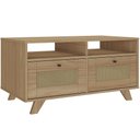 Ver imagem 7 de Mesa de Centro para Sala de Estar 2 Gavetas 91cm Pés Retrô Tessaro A05 Carvalho - Lyam Decor