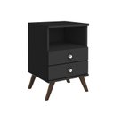 Ver imagem 2 de Mesa de Cabeceira 2 Gavetas 1 Nicho Retrô Rt 3103 Preto