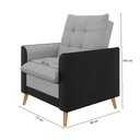 Ver imagem 5 de Poltrona York C/ Puff em Linho com Detalhes Courino e Fibras de Silicone Just Time