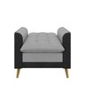 Poltrona York C/ Puff em Linho com Detalhes Courino e Fibras de Silicone Just Time - 9
