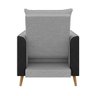 Poltrona York C/ Puff em Linho com Detalhes Courino e Fibras de Silicone Just Time - 8