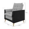 Poltrona York C/ Puff em Linho com Detalhes Courino e Fibras de Silicone Just Time - 5