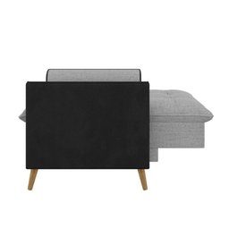 Poltrona York C/ Puff em Linho com Detalhes Courino e Fibras de Silicone Just Time - 10