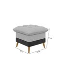 Ver imagem 6 de Poltrona York C/ Puff em Linho com Detalhes Courino e Fibras de Silicone Just Time