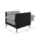 Ver imagem 4 de Poltrona York C/ Puff em Linho com Detalhes Courino e Fibras de Silicone Just Time