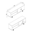 Ver imagem 3 de Rack Retrô para TV até 50 Polegadas 160cm Tvs 2 Portas 2 Nichos Rt 3108 Bege