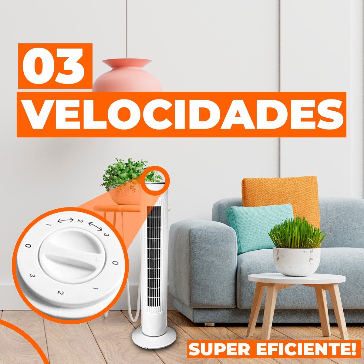 Circulador Ventilador de Ar Potente Design Inovador 110v - 7