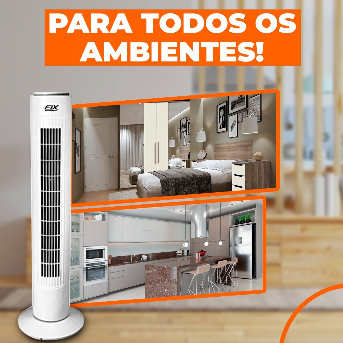 Circulador Ventilador de Ar Potente Design Inovador 110v - 6