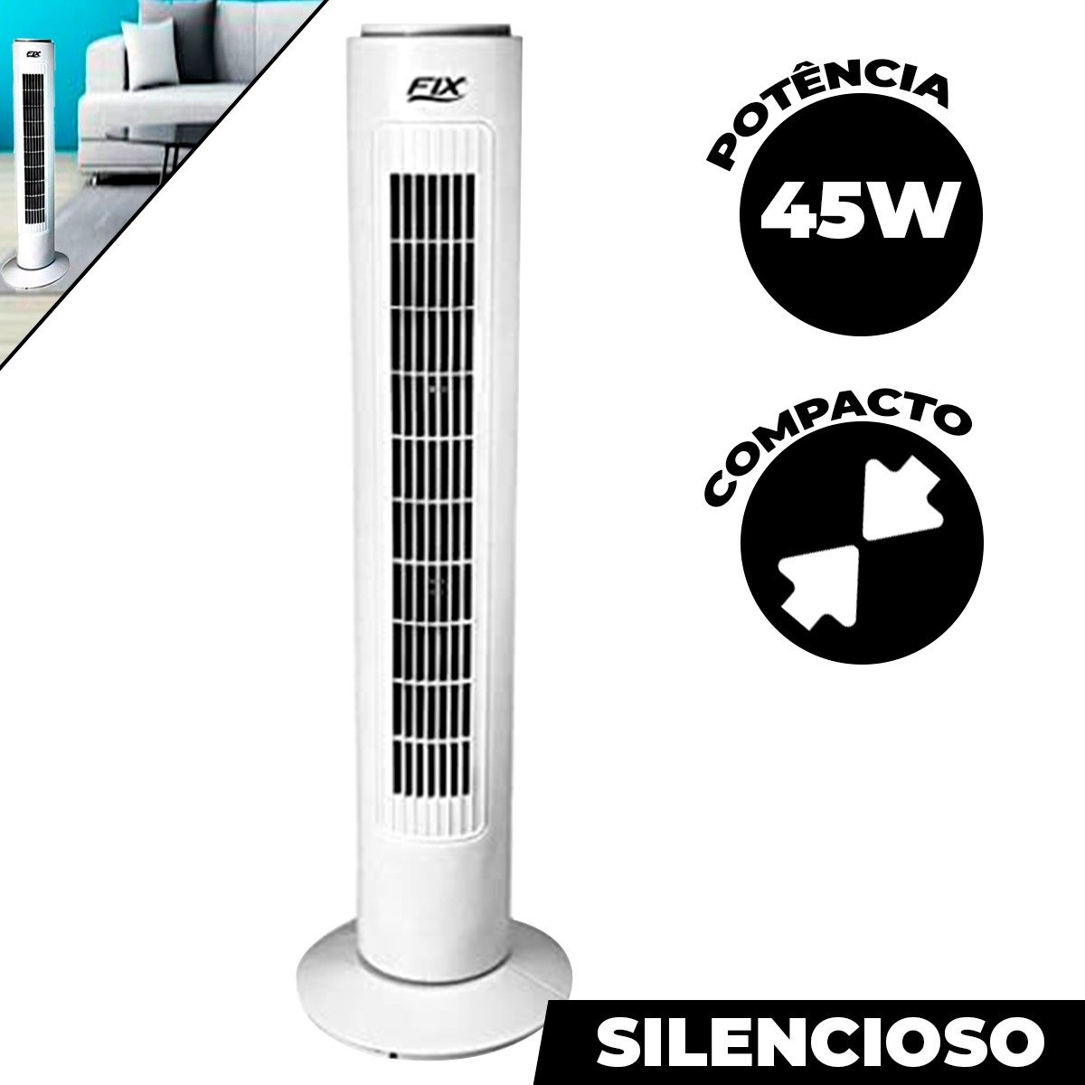 Circulador Ventilador de Ar Potente Design Inovador 110v