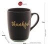 Caneca Em Cerâmica Bon Gourmet Thankful Preto E Azul 340ml - 7