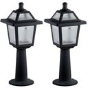 Ver imagem 1 de Kit 2 Luminárias de Chão Preta Ravena Dital Balizador Jardim Muro Externo Clássico