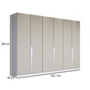 Ver imagem 4 de Guarda-roupa Casal Luxe 2,42 Metros 6 Portas 4 Gavetas Branco/creme - Panorama Móveis